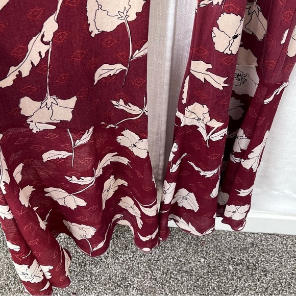 Free People Austyn Ruffle Floral Jumpsuit Coastal Cowgirl Bell Bottoms Sz L - Picture 6 of 15